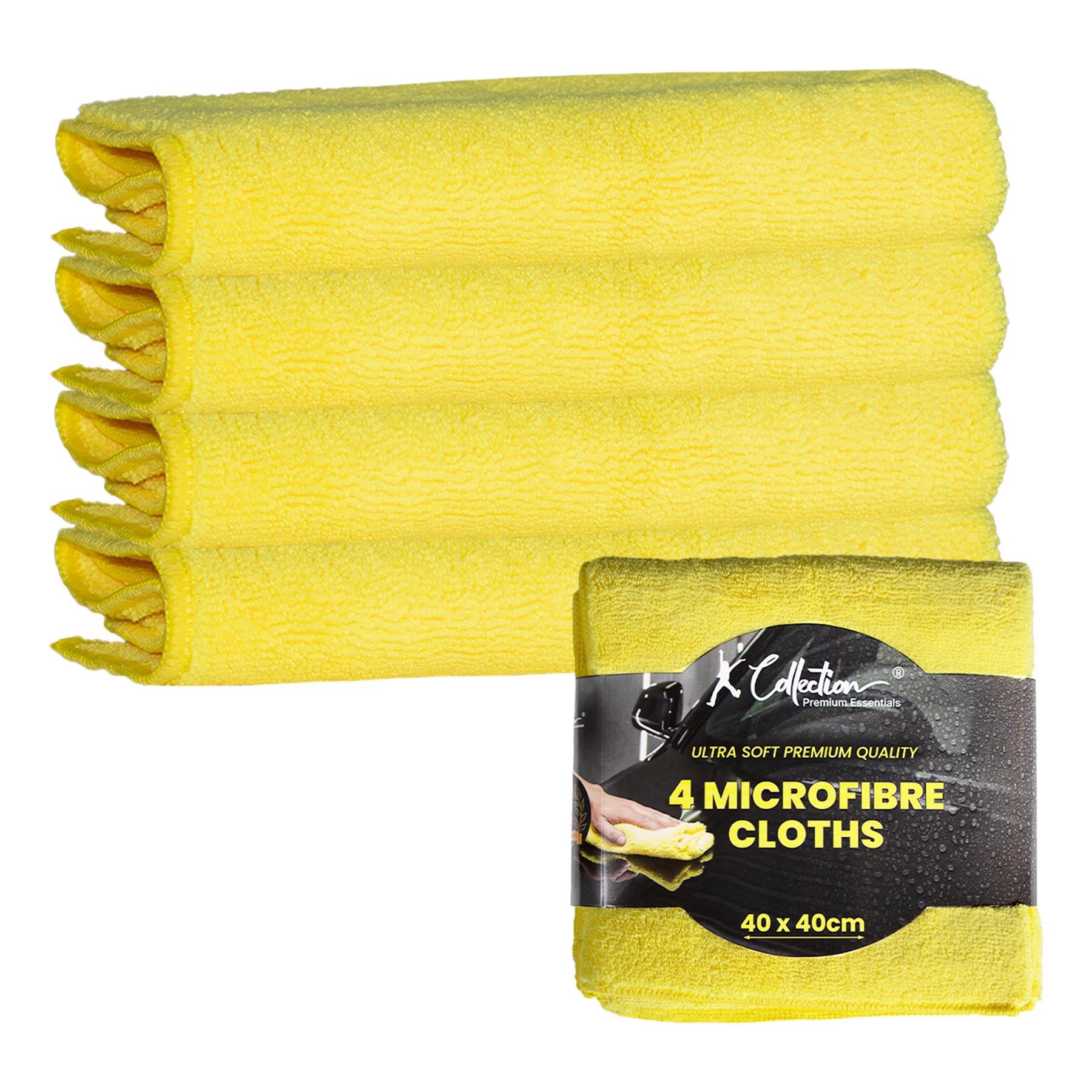 Premium Microfibre Cleaning Cloth –- Multifunctional Heavyweight (400gsm) Reusable – XL (40x40cm) and Jumbo (50x70cm) Size - Lint Streak Free Washable Duster for Professional and Home, Office & Garage