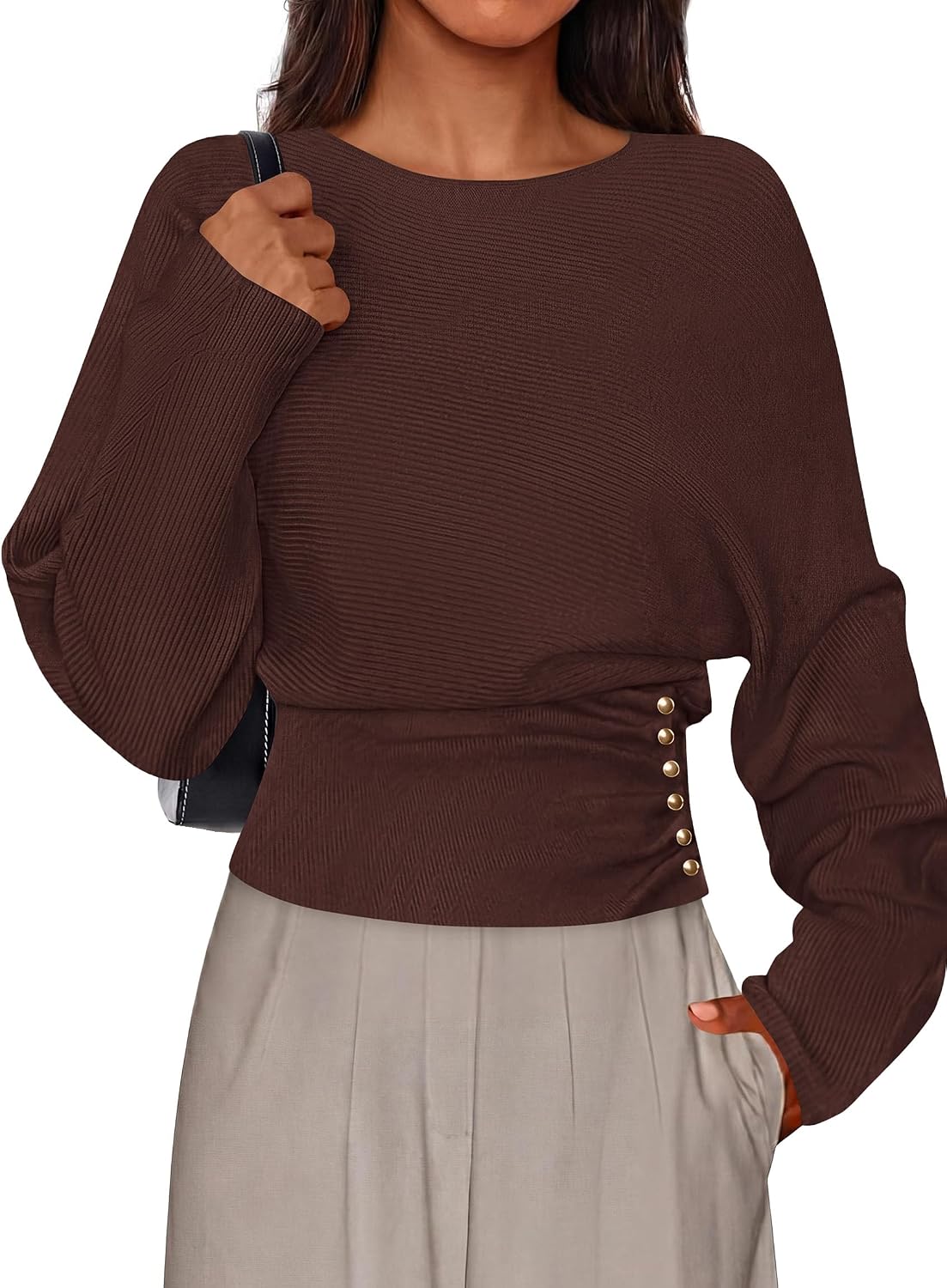 PRETTYGARDEN Batwing Sleeve Sweaters for Women Pullover Fall Clothes