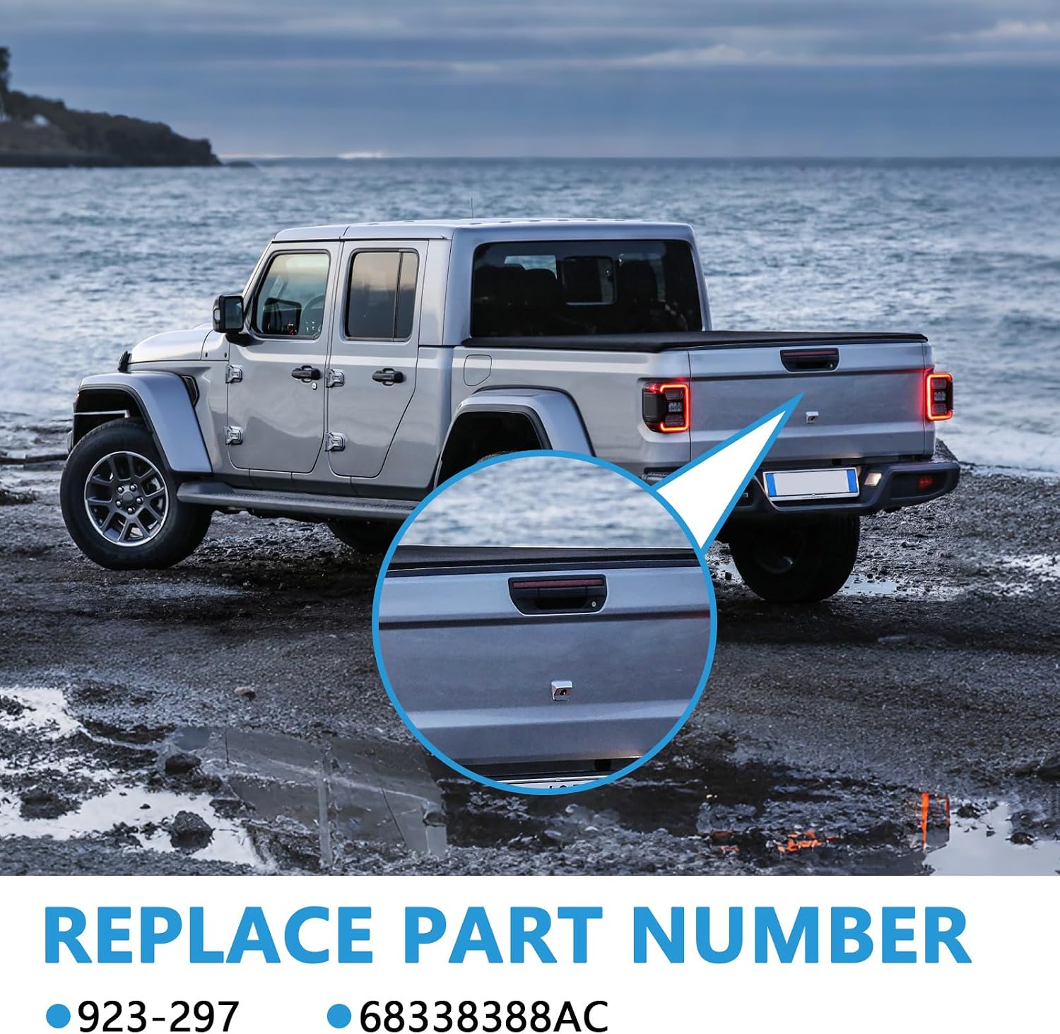 Center High Mount Stop Light Compatible with Jeep Gladiator 2020 2021 2022 2023 2024 2025 Third Brake Light 3rd Brake Light Replaces ‎923-297 68338388AC