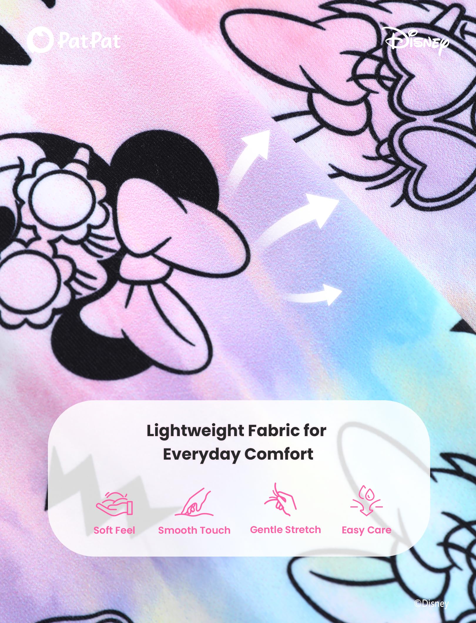 Disney Frozen Minnie Mouse Stitch Princess Herbst Kleinkind Mädchen Outfit 2-teiliges Mädchen Kleidung Langarm Sweatshirt und Leggings | Offizielles Lizenzprodukt, kräftiger Charakterdruck, Rüschen-Schulter, bequeme Passform, weiches Gefühl, leicht