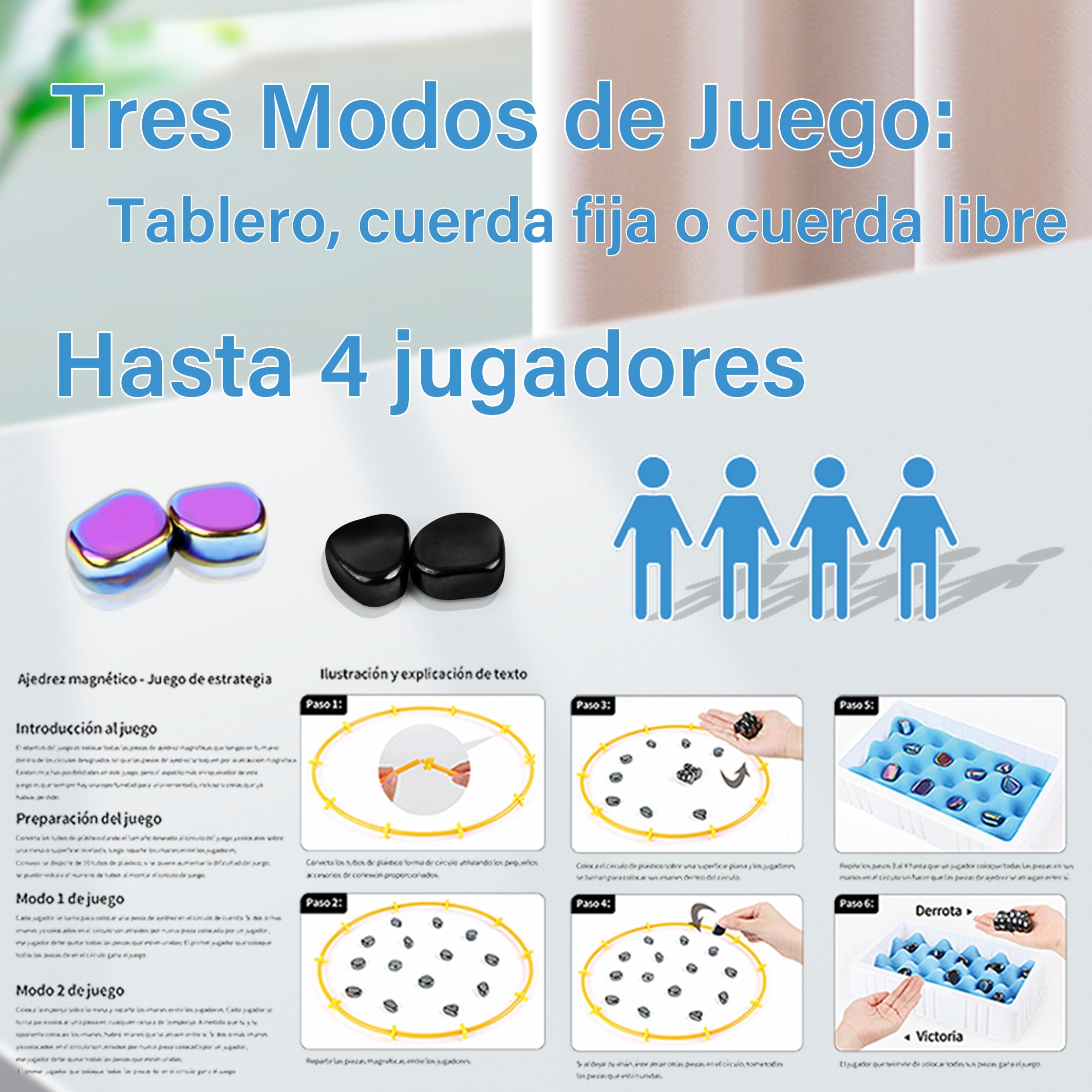 Ajedrez Magnético Color con 20 imanes. Incluye Bolsa de Transporte de Tela, Tablero de Esponja y Accesorios. Juegos de Mesa. Juego de Imanes