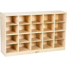 Happybuy 20-Section School Storage Locker, Wooden Storage Cabinet with 4 Casters, Classroom Cubbies for Storage, 15mm Thick Plywood Locker for Home, Office, School, Gym, Kindergarten