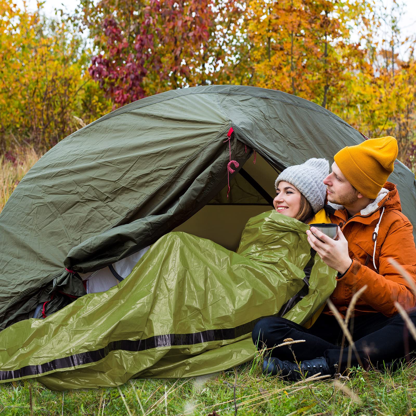 Sac De Couchage De Survie Makoto Nobu - Léger, Imperméable, Avec Boussole Et Sifflet - Pour Randonnée, Camping, Urgence
