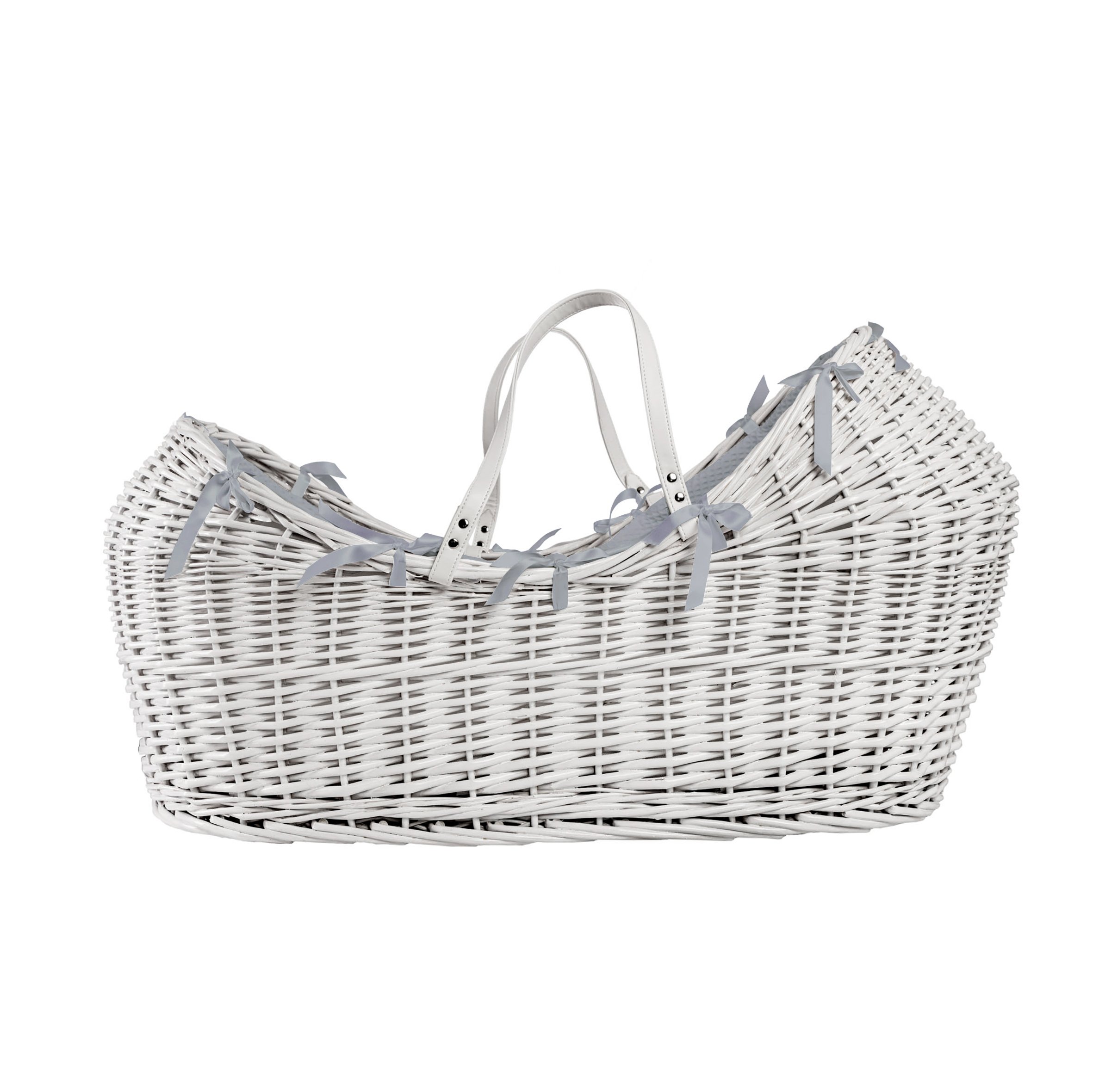 Buy Kinder Valley Grey Waffle White Wicker Noah Pod Moses Basket with