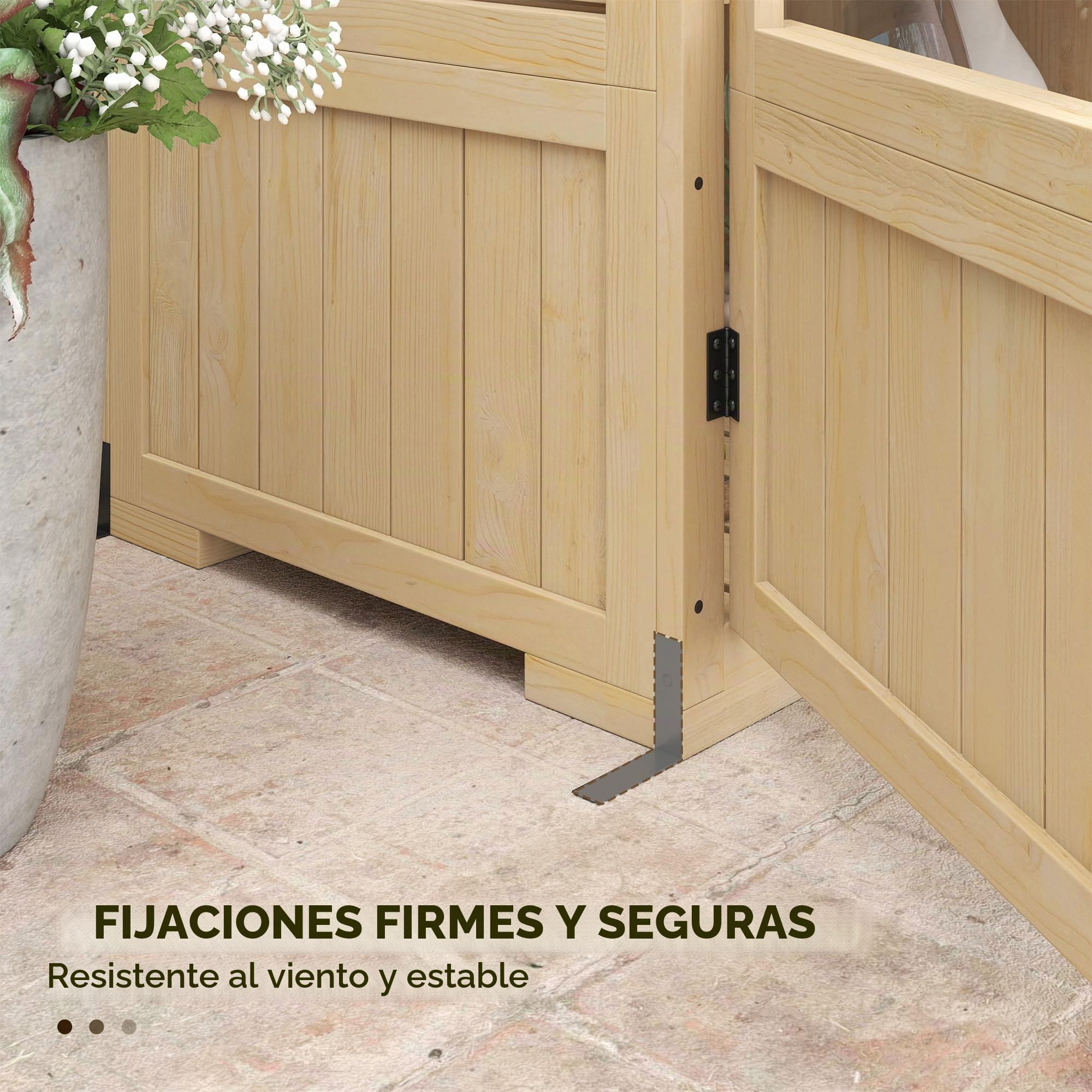 Outsunny Marco frío de Madera Invernadero con Cerradura Invernadero con 4 Niveles, claraboya, Caja de Marco frío con Puerta Doble, para jardín, balcón, Naturaleza, 100 x 56,5 x 178 cm