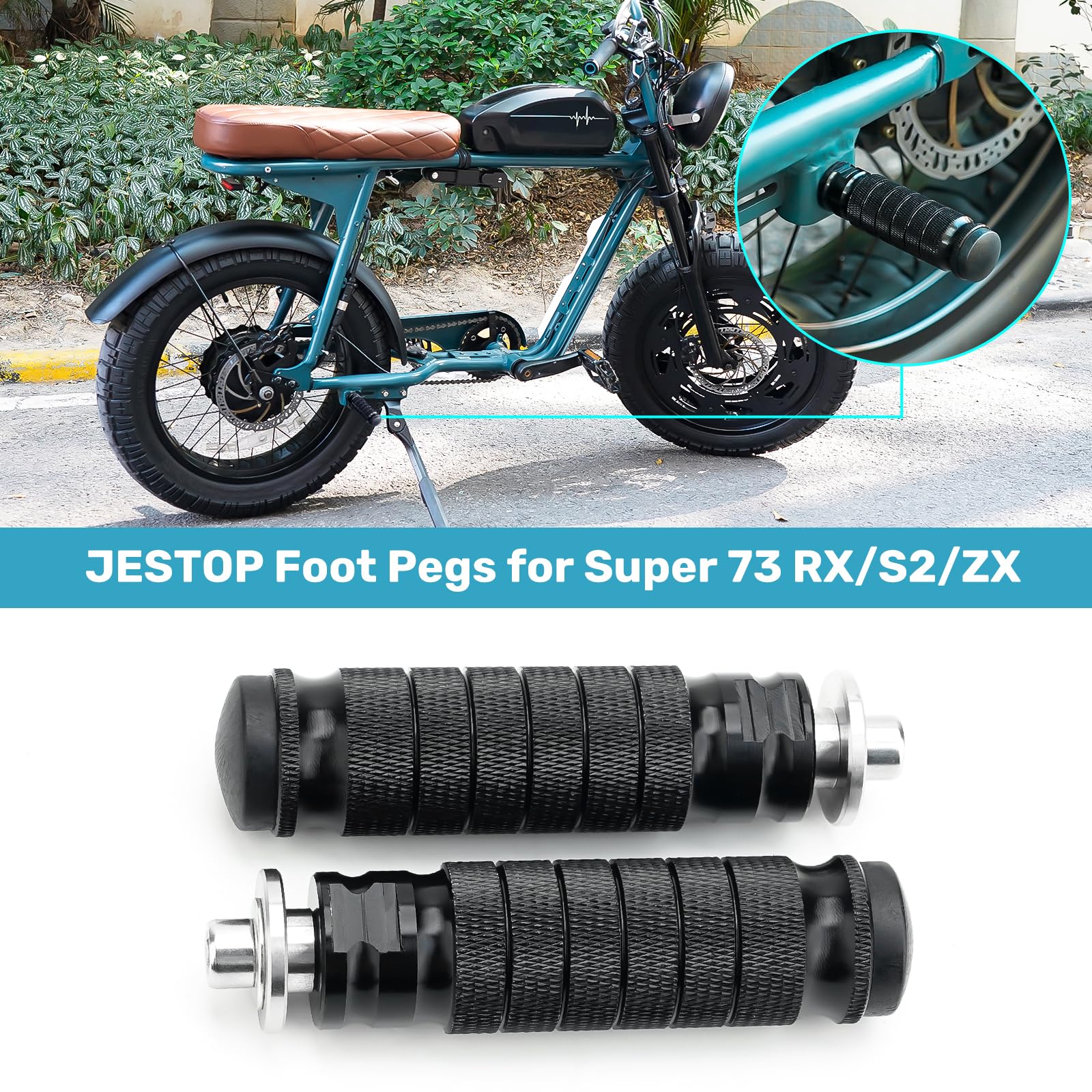 JESTOP Repose-pieds pour Super 73 S2/ZX/RX/S Adventure Series, Passager Antidérapants Repose-pieds Repose-pieds Pédales Accessoires pour Super 73