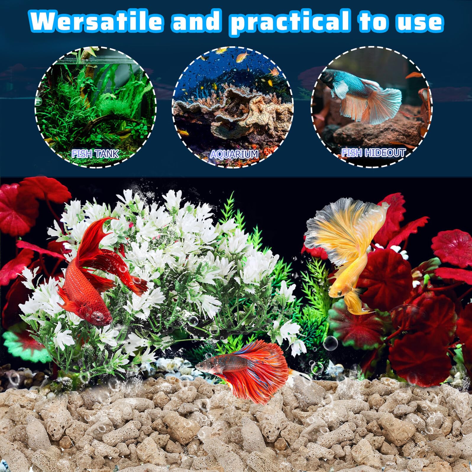 POPETPOP Filtro para Pecera de Coral Natural Triturado 1 Libra Red Negra, Medio Filtrante Reutilizable para Acuarios y Estanques, Material de Filtración Ecológico para Agua Dulce