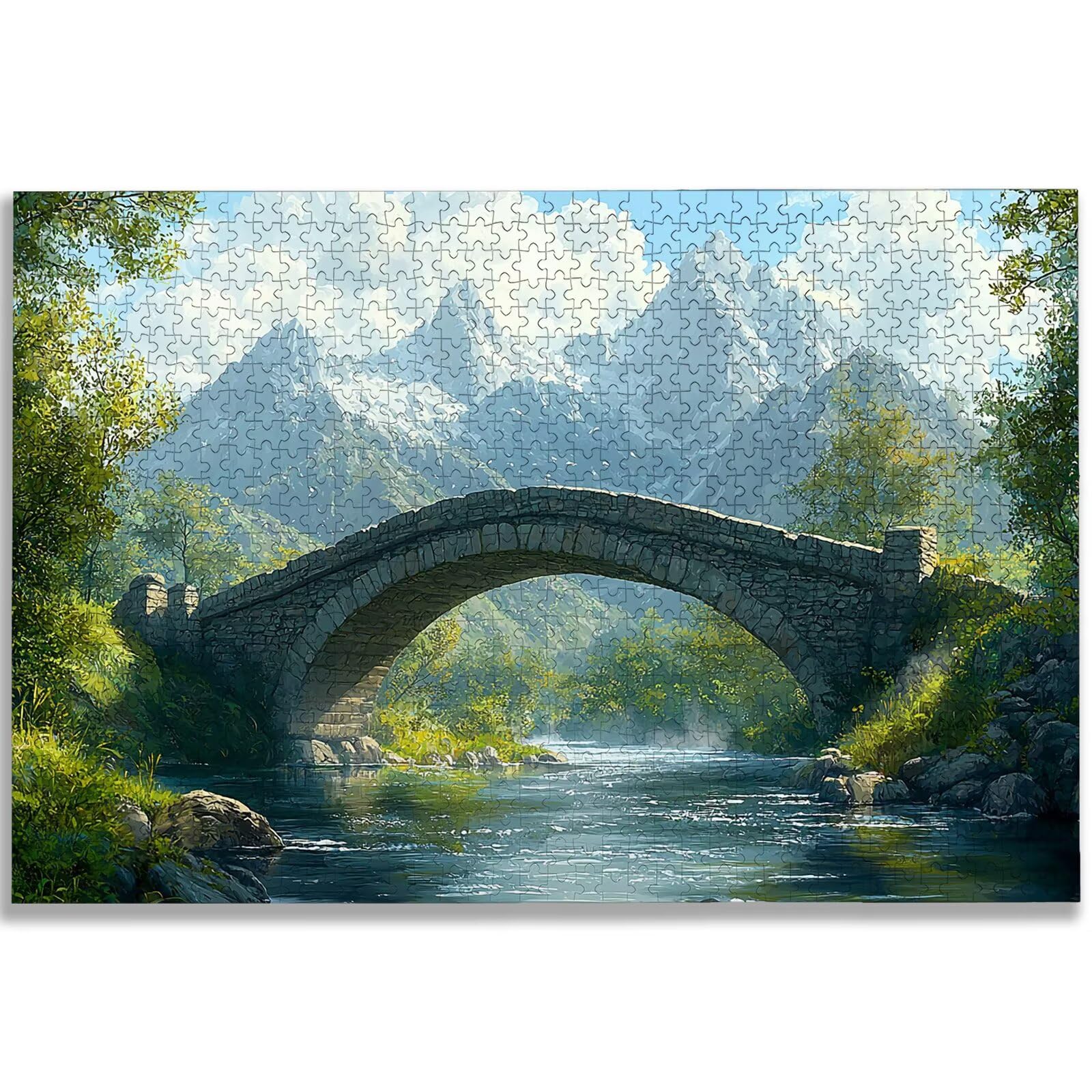 Puzzle 1000 sztuk mostów, puzzle krajobrazowe 1000 sztuk dla dorosłych i nastolatków, drewniane puzzle z wykwintnym opakowaniem, rodzinne gry edukacyjne, dekoracje domu, prezent dla dorosłych-1639
