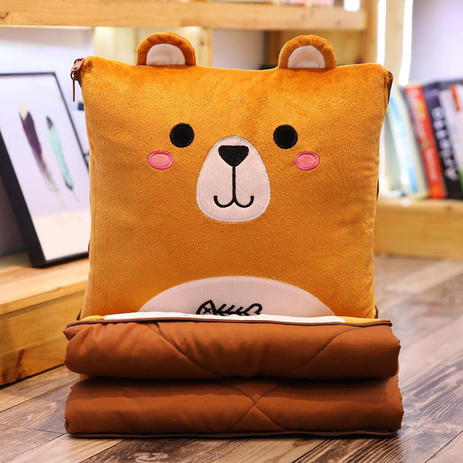 OIFAODAO Blanket pillow, 2 In 1 Cushion Throw Pillows,travel pillow blanket, in,Cartoon Blanket Nap Sleeping Stuffed