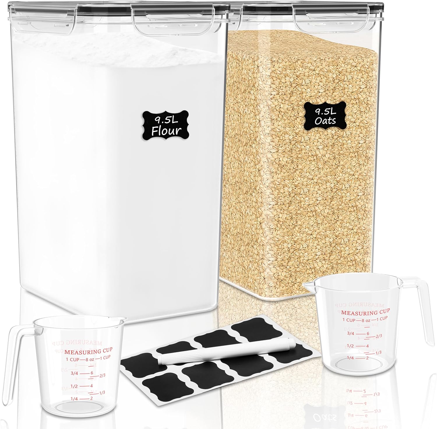 2 PC Flour Sugar Storage Containers (9.5L | 321 Oz) Extra Large Food Storage Containers with Lids – Airtight Leakproof BPA FREE Flour Container for Rice, Cereal, Sugar 2 PC Flour Sugar Storage Containers (9.5L | 321 Oz) Extra Large Food Storage Containers with Lids – Airtight Leakproof BPA FREE Flour Container for Rice, Cereal, Sugar