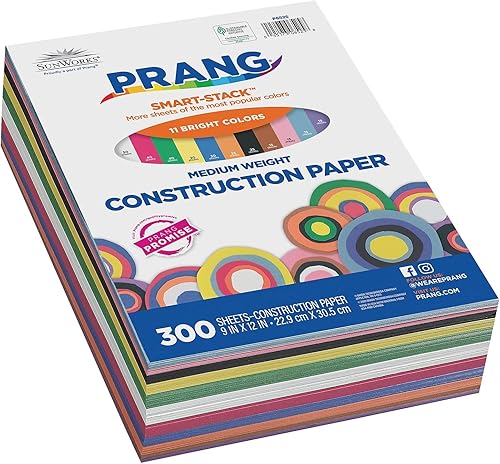 Miniatura 3 de SunWorks Papel de construcción 6525 Smart-Stack, 58 libras, 9 x 12, surtido, 300 hojaspaquete