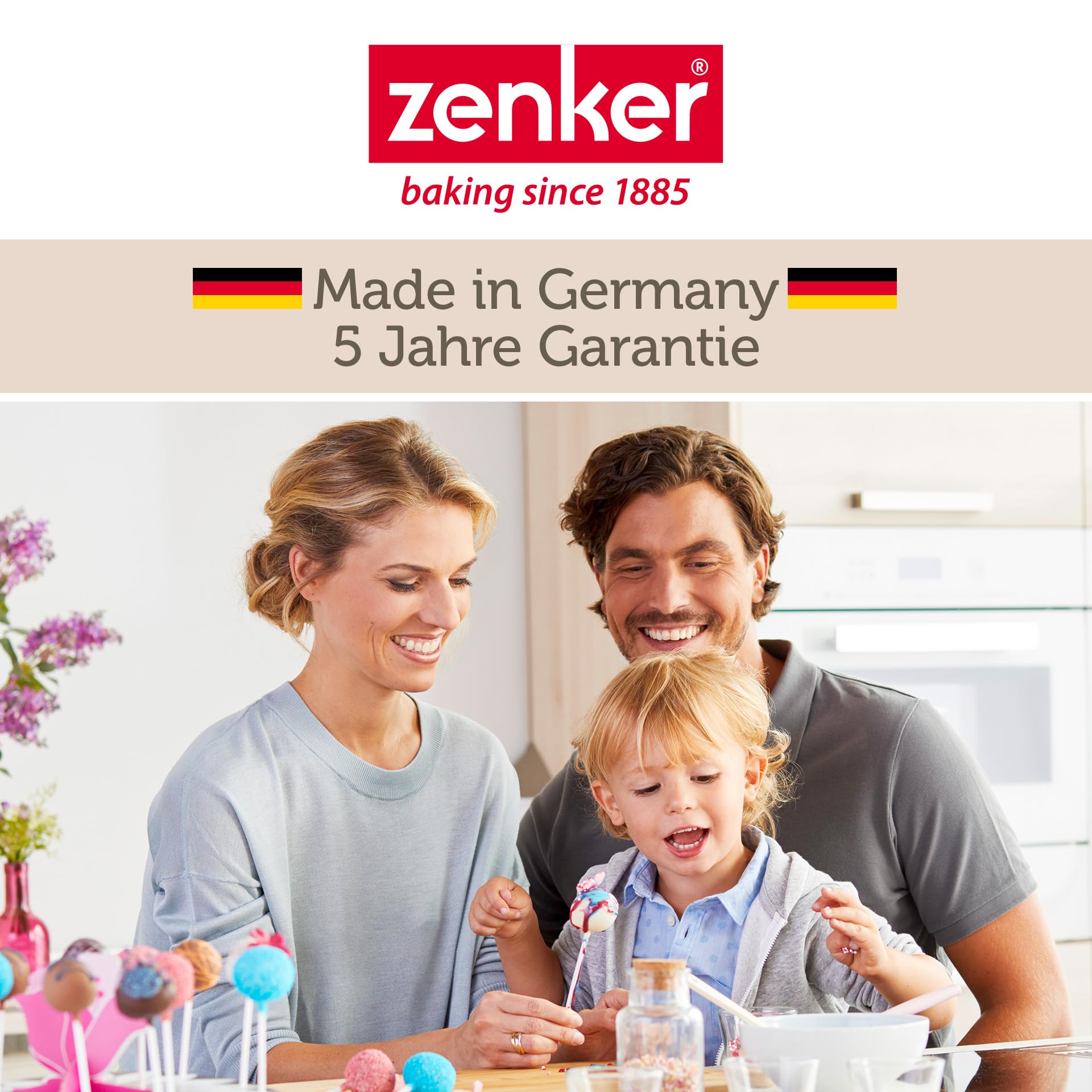 Zenker Mini Backset Ostern 4er-Set – Ideal für Kreative Osterbäckerei – Kleine Teigrolle, Kastenform klein & Zwei Ausstecher mit Ostermotiven – Kinder Backutensilien Backzubehör
