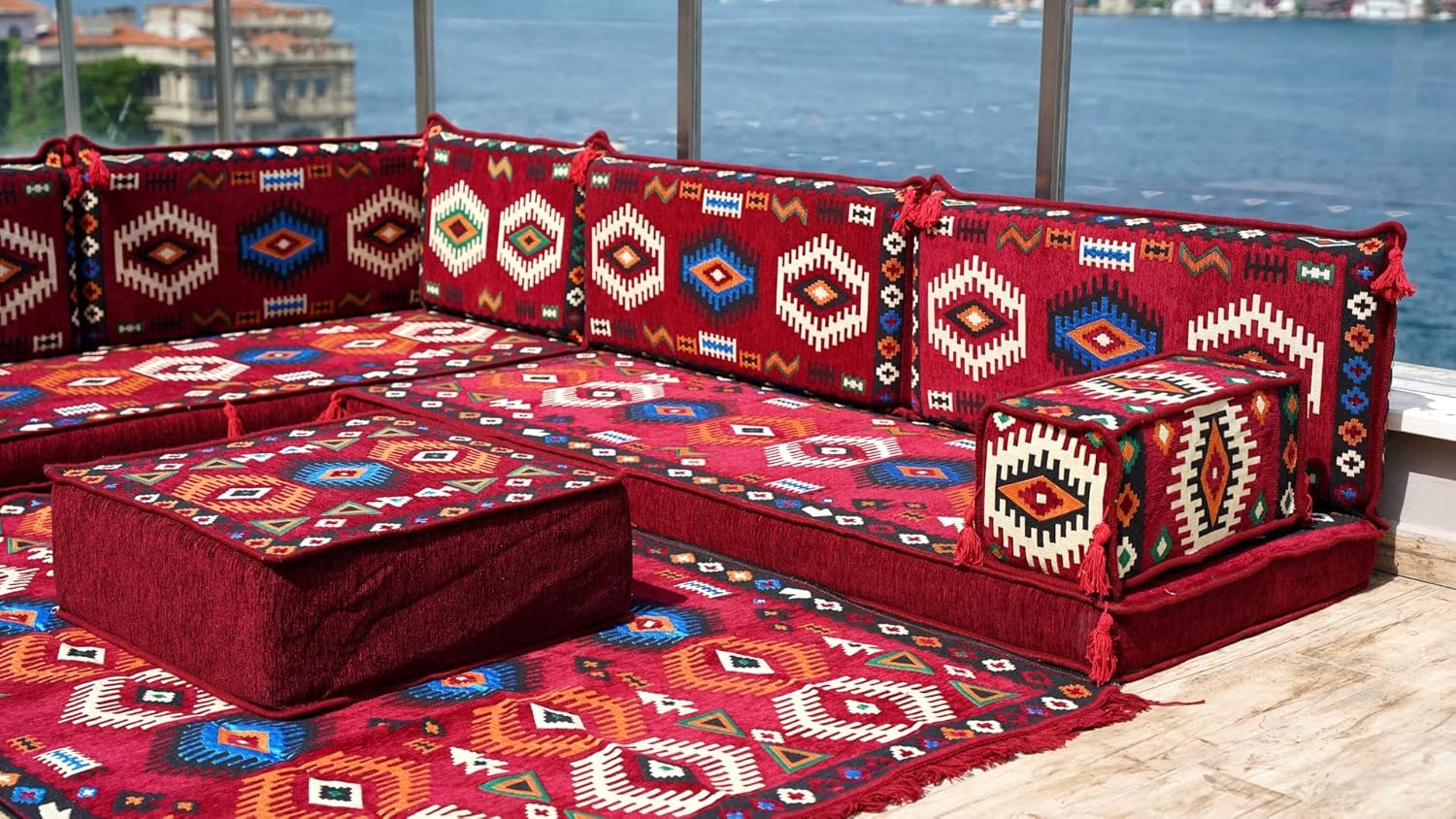 arabicsofa L Shaped Arabic Sofa Floor Cushions – Arabic Jalsa Seating Set