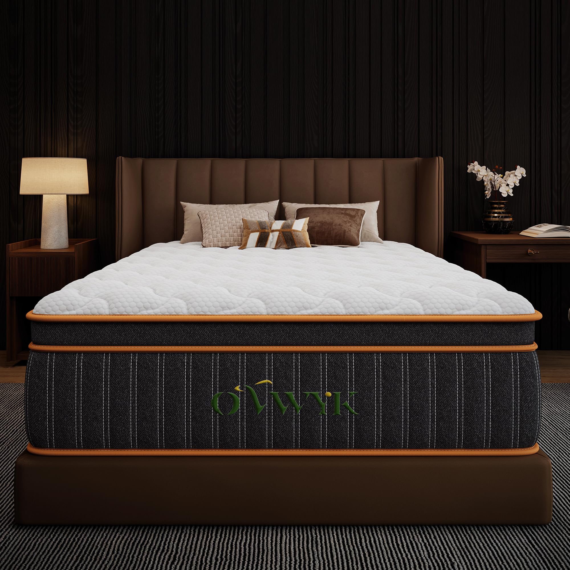 Queen Size Mattress 14 Inch, Hybrid Mattress Queen Size, Memory Foam and Individual Pocket Springs for Pressure Relief & Motion Isolation,
