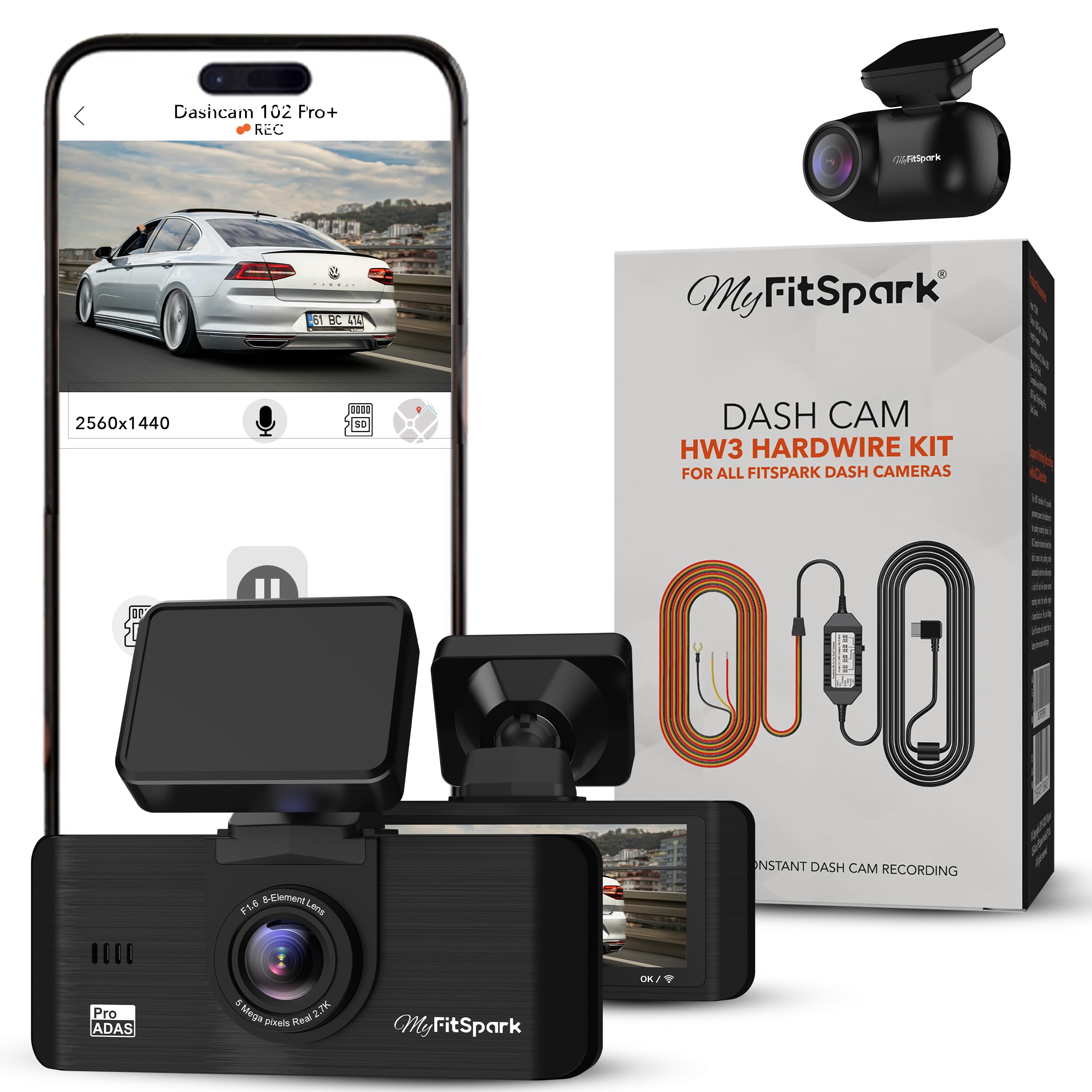 FitSpark DC-102 Real 2.7K HDR Dual Channel Dash Cam | No.1 Novatek AI Chipset | 5MP Sony Starvis IMX335 Sensor | Pro ADAS 3.16" IPS Display Nocturnal Night Vision GPS| Free HARDWIRE KIT Worth ₹3490-image-8