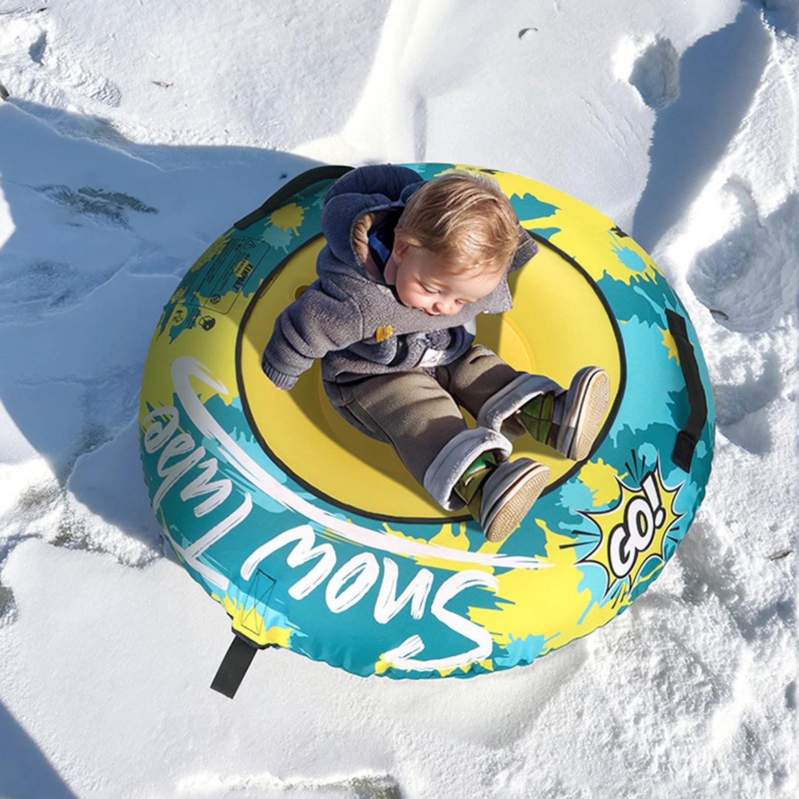 Slittino da neve gonfiabile, tubi da neve per slittino | tubo gonfiabile invernale - Giocattoli per tubo da sci spessi e robusti per ragazzi, ragazze e con copertura Oxford