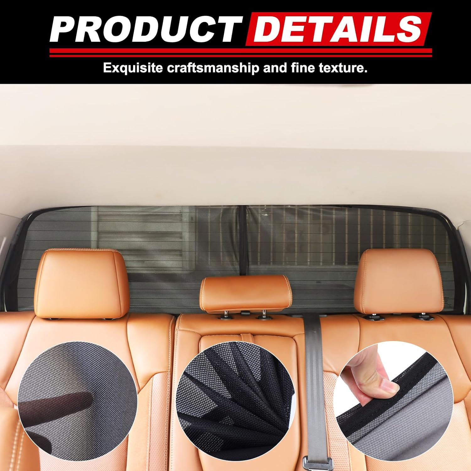 100% Protection Compatible with Toyota Tundra 2007-2021 Shade Breathable Mesh Car Curtains Door/Window Net Car Window Screens for Camping (2 PCS Rear Trunk)