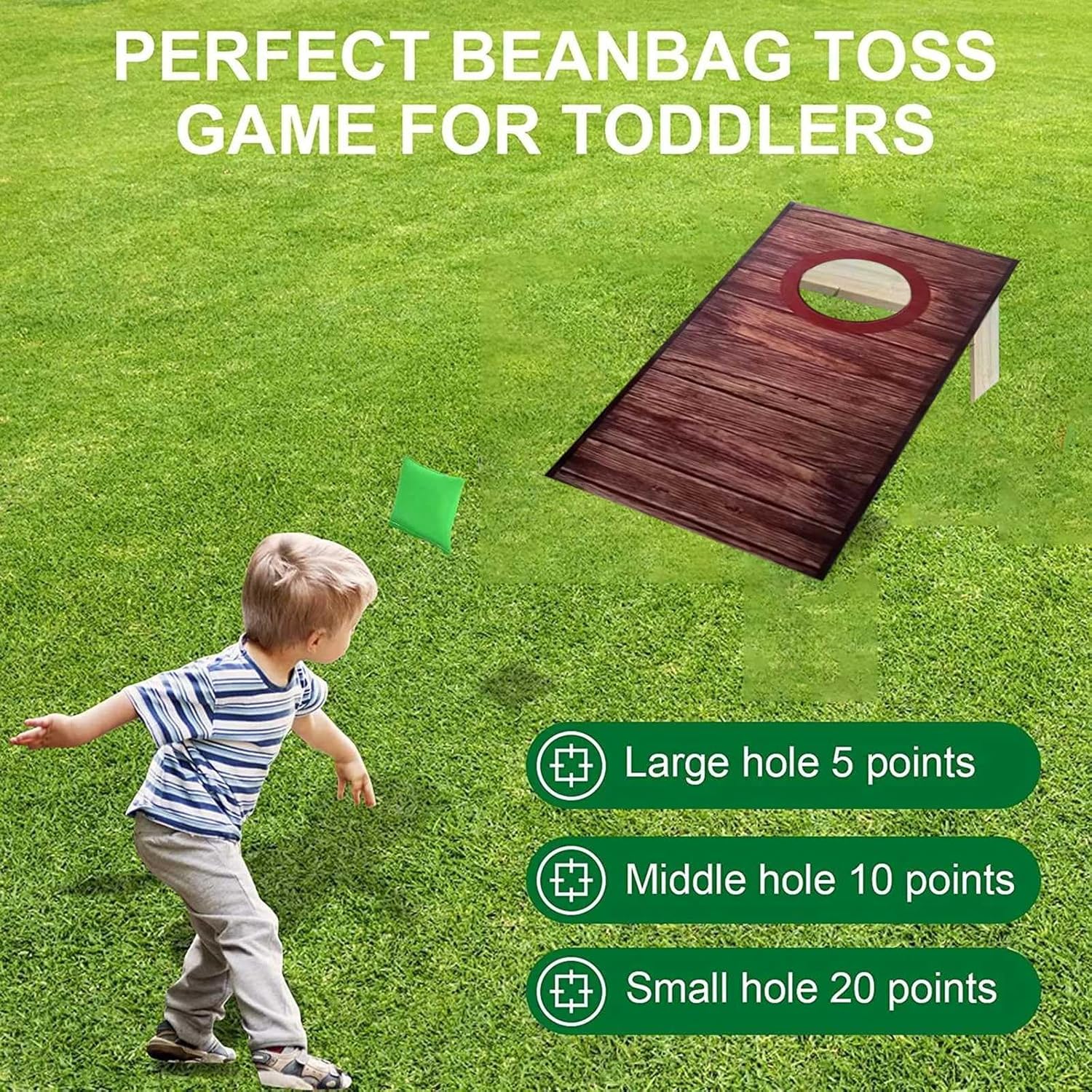 Generisch 2026 Solid Wood Cornhole Game Set One 22.8 (Red, One Size)