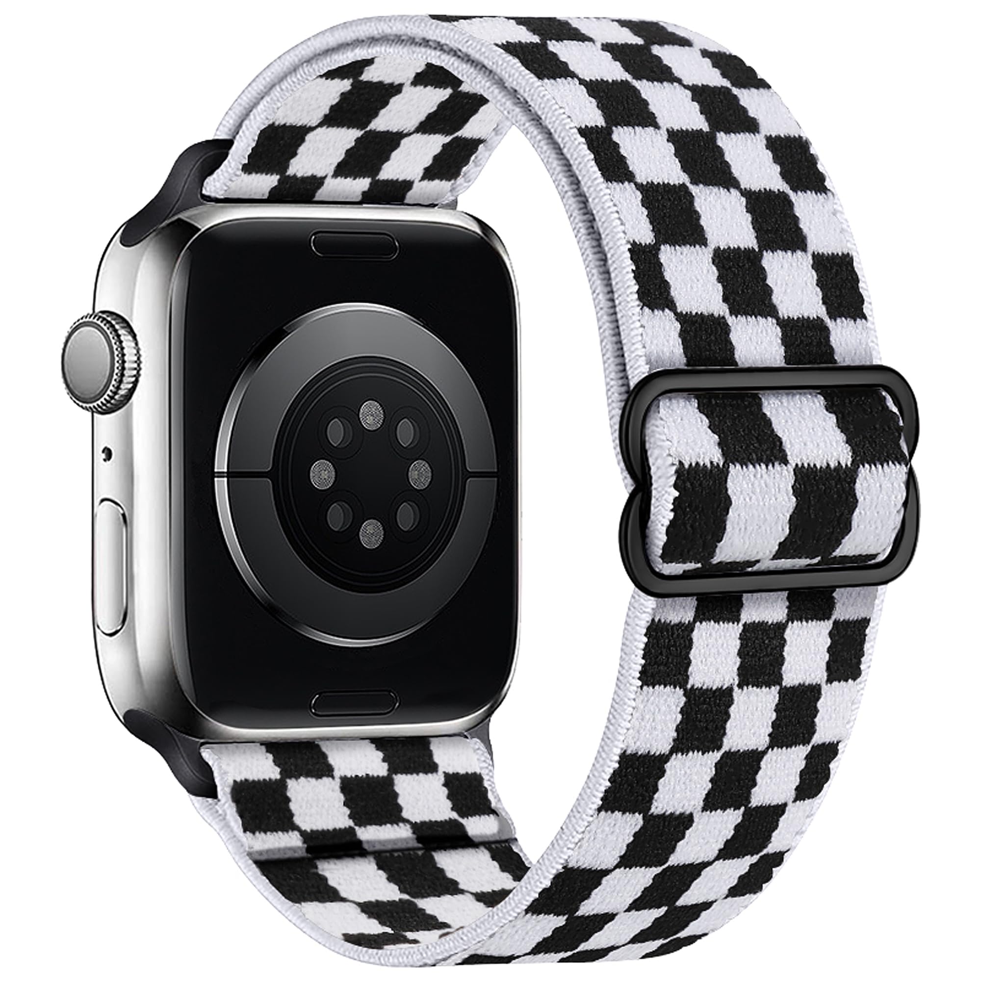 MITERV Stretchy Nylon Loop Bands Compatible with Apple Watch 38mm 40mm 41mm 42mm 44mm 49mm Adjustable Soft Elastics Strap Compatible with Apple Watch SE Ultra iWatch Series 8/7/6/5/4/3/2/1 (Black and