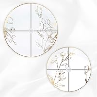 Vista 20 de Plasticpro - Platos de fiesta con diseño floral de plástico blanco con borde dorado, platos desechables pesados, elegantes y de alta calidad