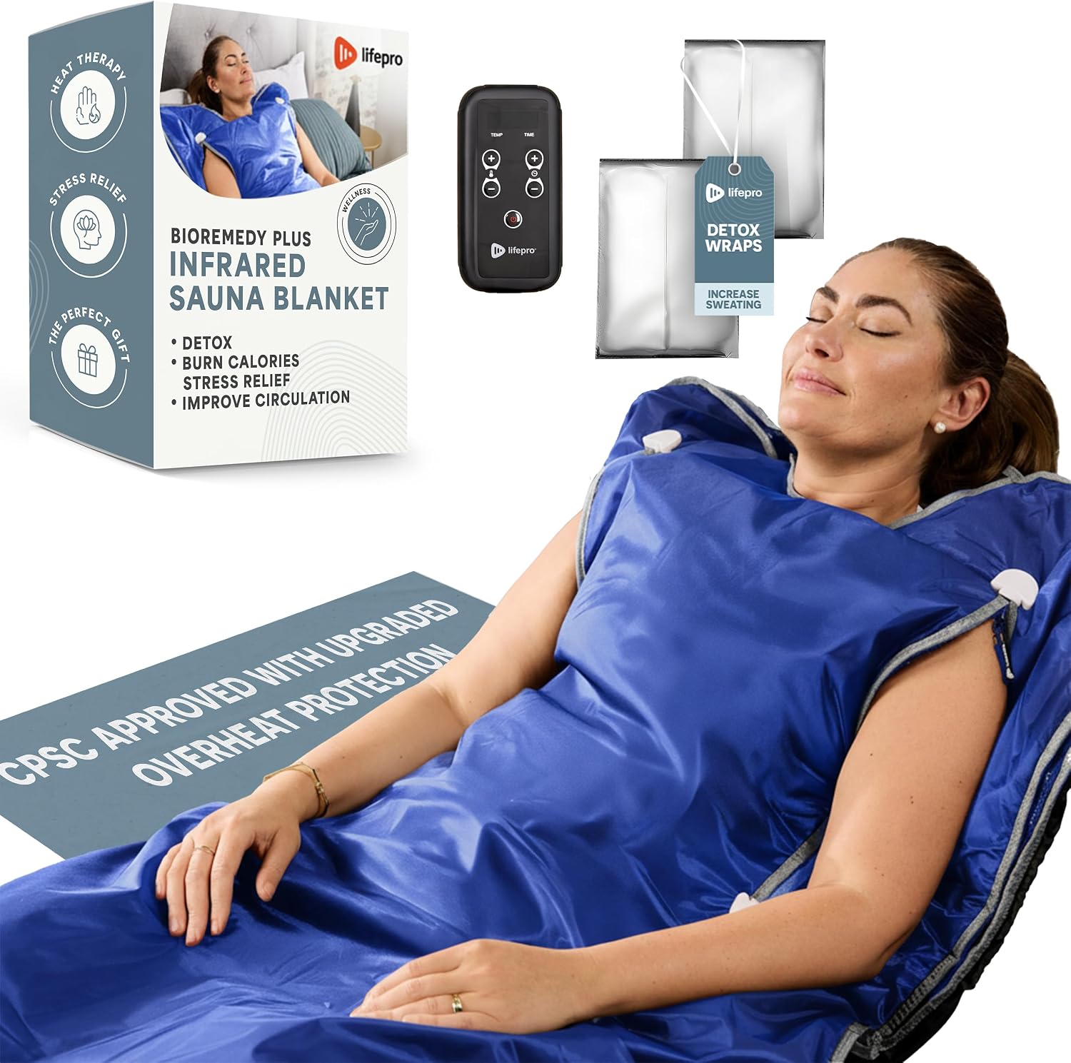 LifePro BioRemedy Infrared Sauna Blanket for Home Relaxation Detox