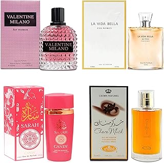 Top Sales 4 Piece Women Perfume Set Choco Musk/Valentine Milano/La Vida Bella/Sarah Candy Eau de Parfum, Women's Fragrance Sets with Luxury Gift Box for Daily Use