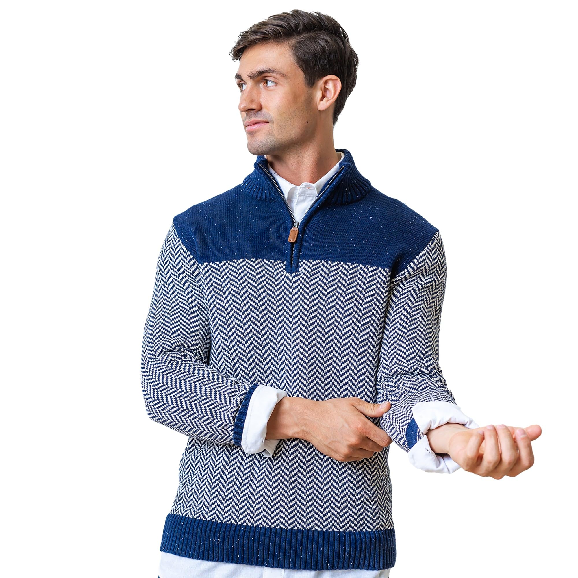 Hope &amp; Henry Men's Half Zip Pullover Sweater