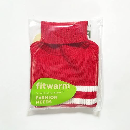 Miniatura 7 de Fitwarm Suéter térmico de cuello alto para mascotas, ropa de invierno para perros pequeños, niños y niñas, ropa de gato, rojo, mediano