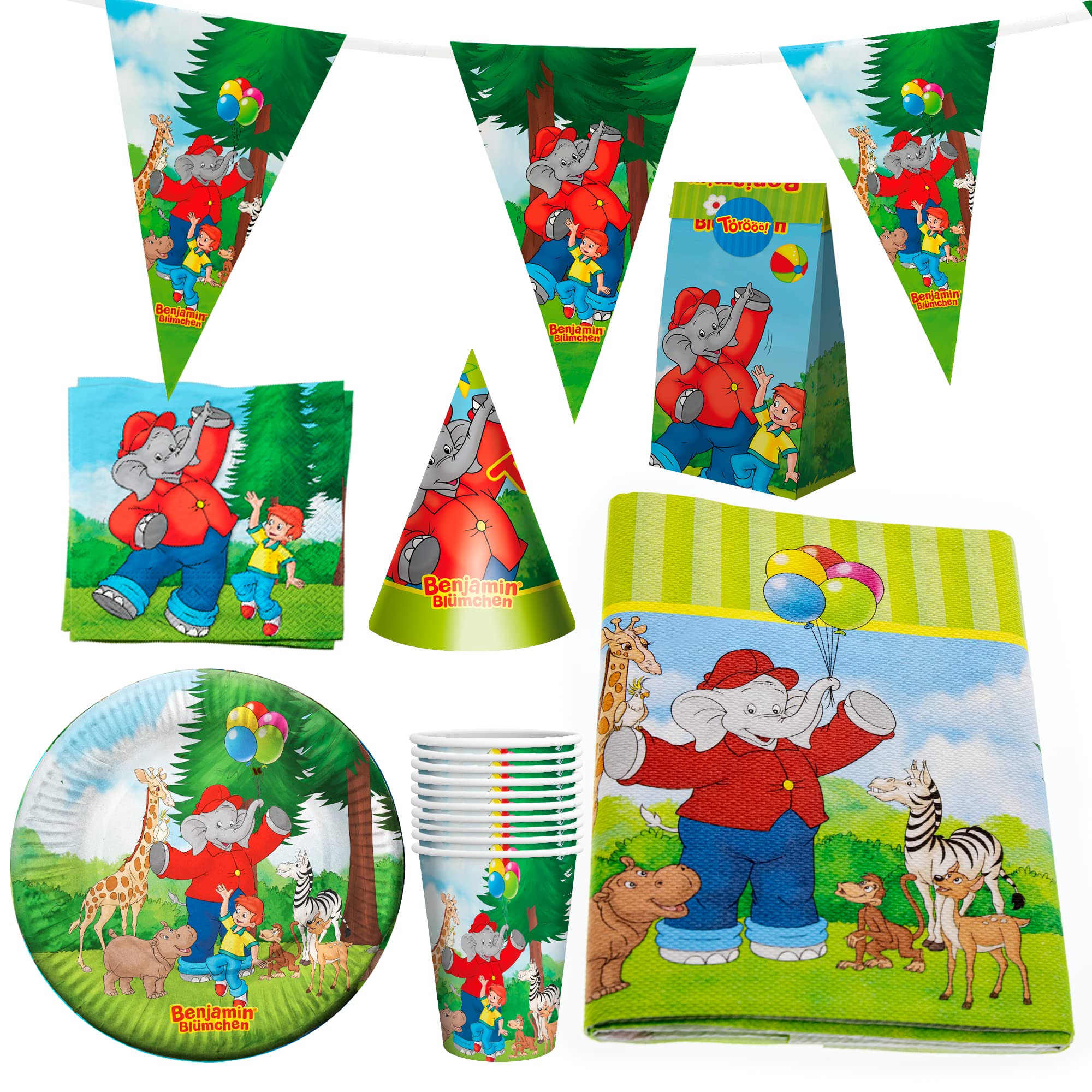 Kinder Partygeschirr Set 41-teilig - Cartoon Design Für Geburtstagsfeiern