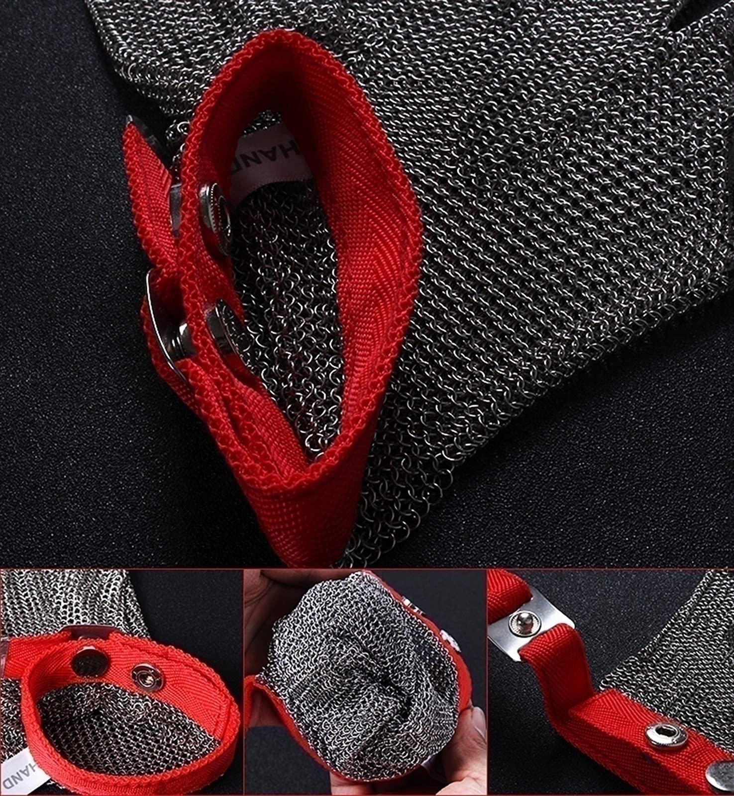 WXYZ Guantes de protección Protectora de Grado 9, Guantes de Trabajo de Seguridad de Alambre de Acero de Alta Resistencia, for Sacrificio/Asesinato de Pescado/fábrica