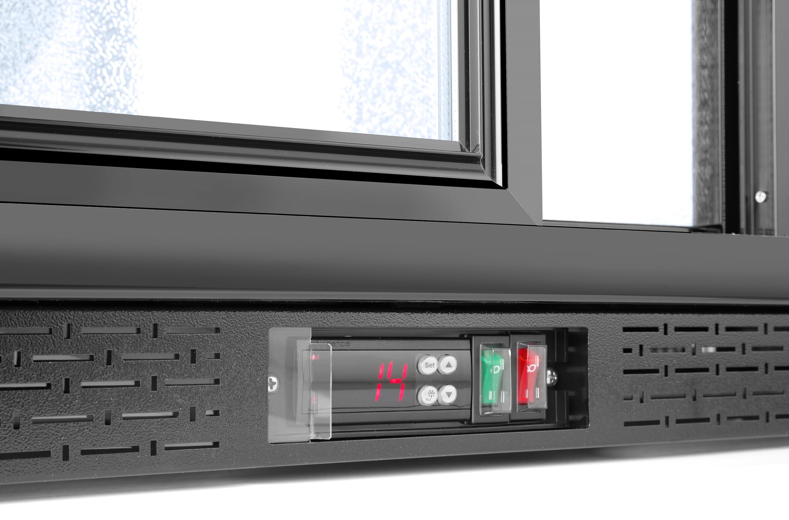 HENDI Refrigerador bajo mostrador para bebidas Arktic, puertas correderas dobles, 158L, 0–10°C, 220V, 160W, 900x520x(H) 865mm, acero con recubrimiento en polvo negro