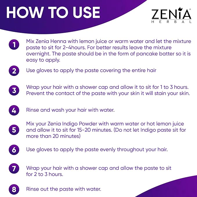 Zenia Indigo Powder - Polvo de Índigo para Cabello y Barba 100 g miniatura 5