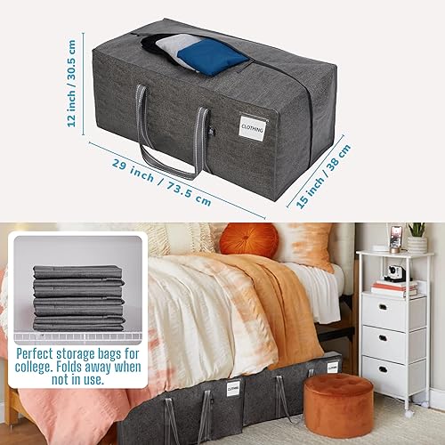 Vista 81 de VENO Paquete de 6 bolsas de mudanza extra grandes para mudanza universitaria, bolsas de almacenamiento resistentes, cajas de embalaje y suministros