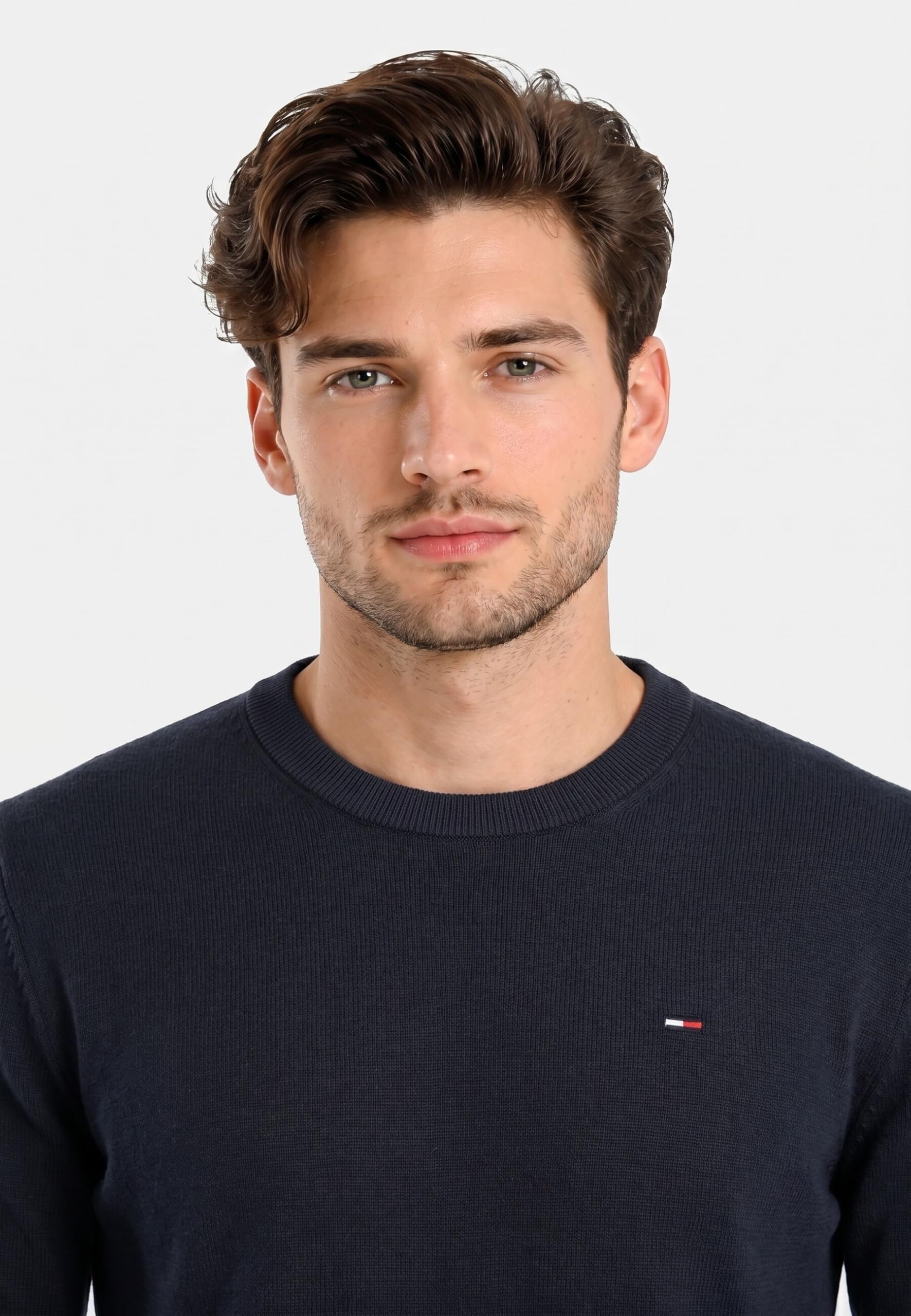 Tommy Jeans Męski sweter TJM Slim Ess Light Ext DM0DM22853 Sweter, niebieski (Dark Night Navy), L