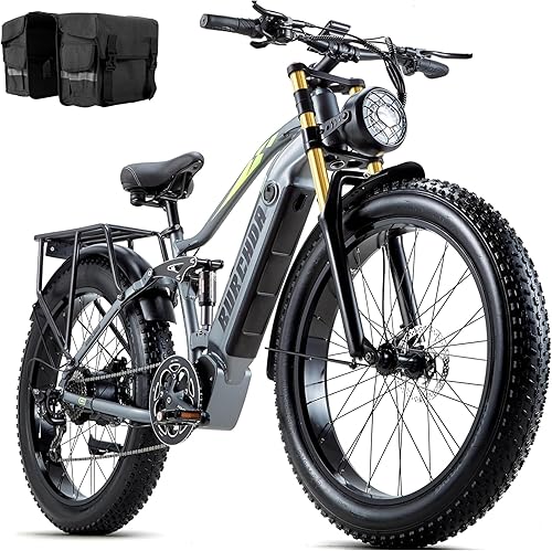 Miniatura 24 de DAMSON Electric Bike for Adults 1500W Peak Motor Mountain Ebike 30MPH 48V 20Ah Removable Battery 70-Mile Range 26" Fat Tire Off-Road Bicycle Full