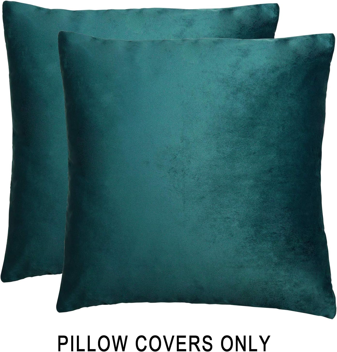 Fixwal Teal Velvet Throw Pillow Covers Decorative Throw Pillow Cases for Sofa Bedroom Couch Car Soft Square Cushion Cases Pillowcases 18x18 Inch Set of 2