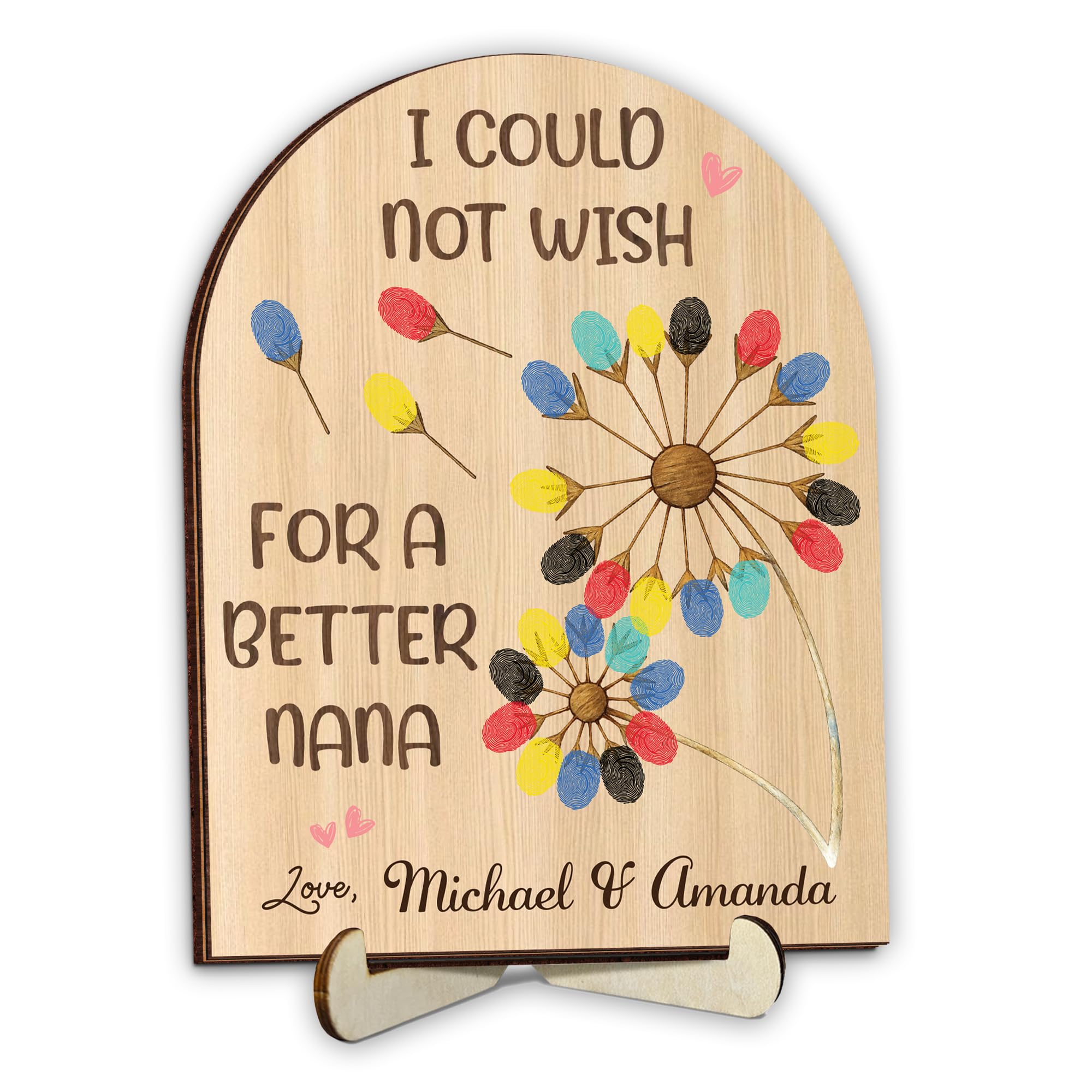 Personalized Gifts for Grandma, Nana, Fingerprint Sign with Paints, DIY Art Craft Family Keepsake, Grandma Presents for Birthday, Mothers Day, Valentine’s Day, Thanksgiving, Home Decorative Plaque