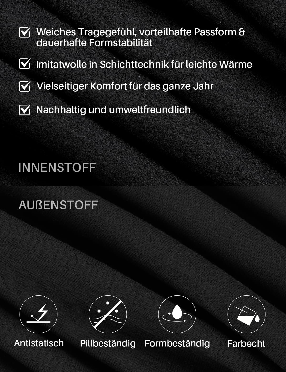 Thermounterwäsche Herren Winter Set: Weiche Funktionsunterwäsche mit Elastan, Innenfleece-Beschichtung für 0℃ bis 10℃