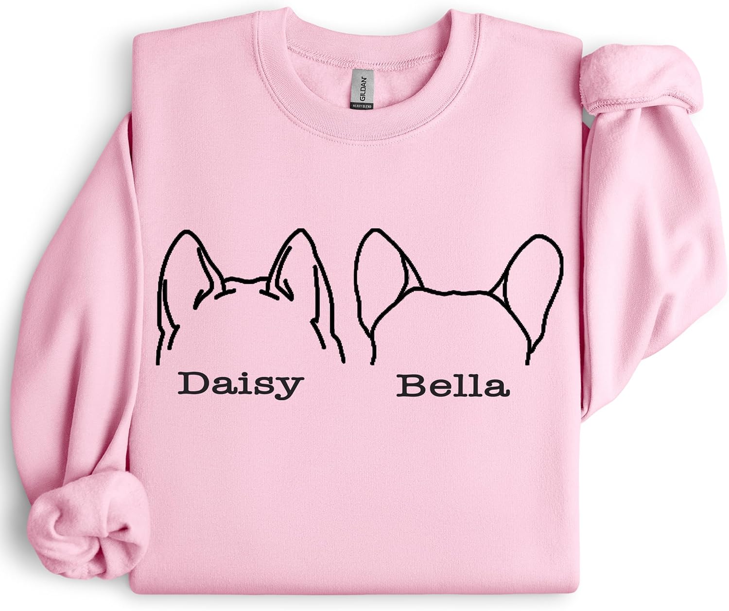 Custom Dog Mom Shirt for Women Pet Ears Sweatshirt with Name Unique Puppy Line Art Cute Dad Hoodie for DogDad Owner Lover - Image 8