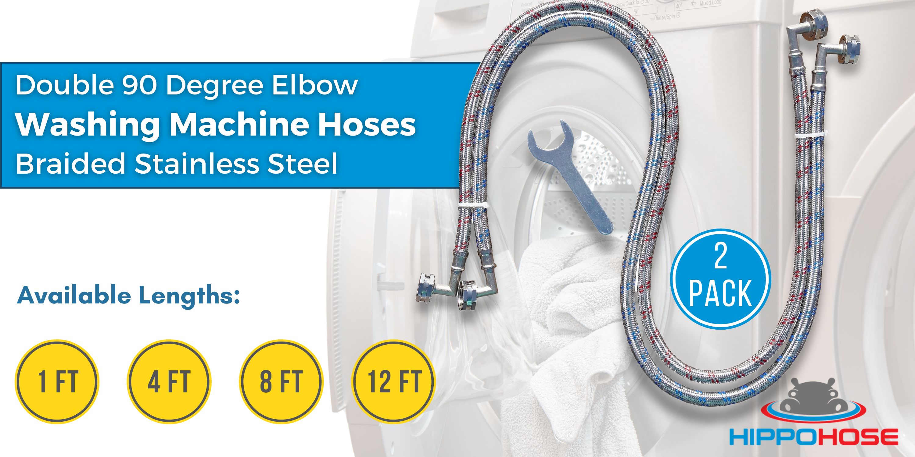 Amazon.com: Short Washing Machine Hoses - DOUBLE 90° Elbow