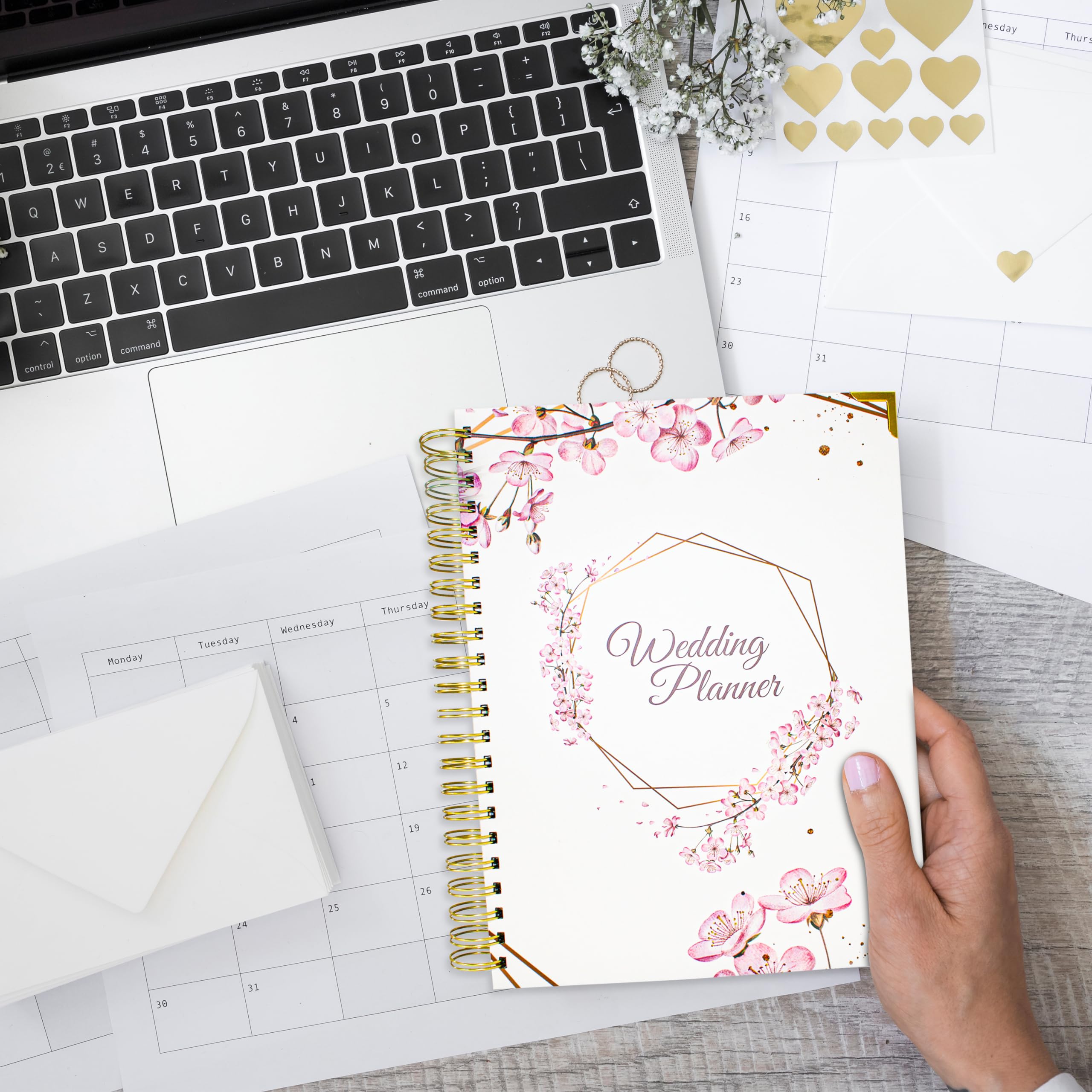 Hochzeitsplaner Buch und Organizer für die Braut, Hochzeits-Notizbuch mit einem Set von 3 Diamantstiften