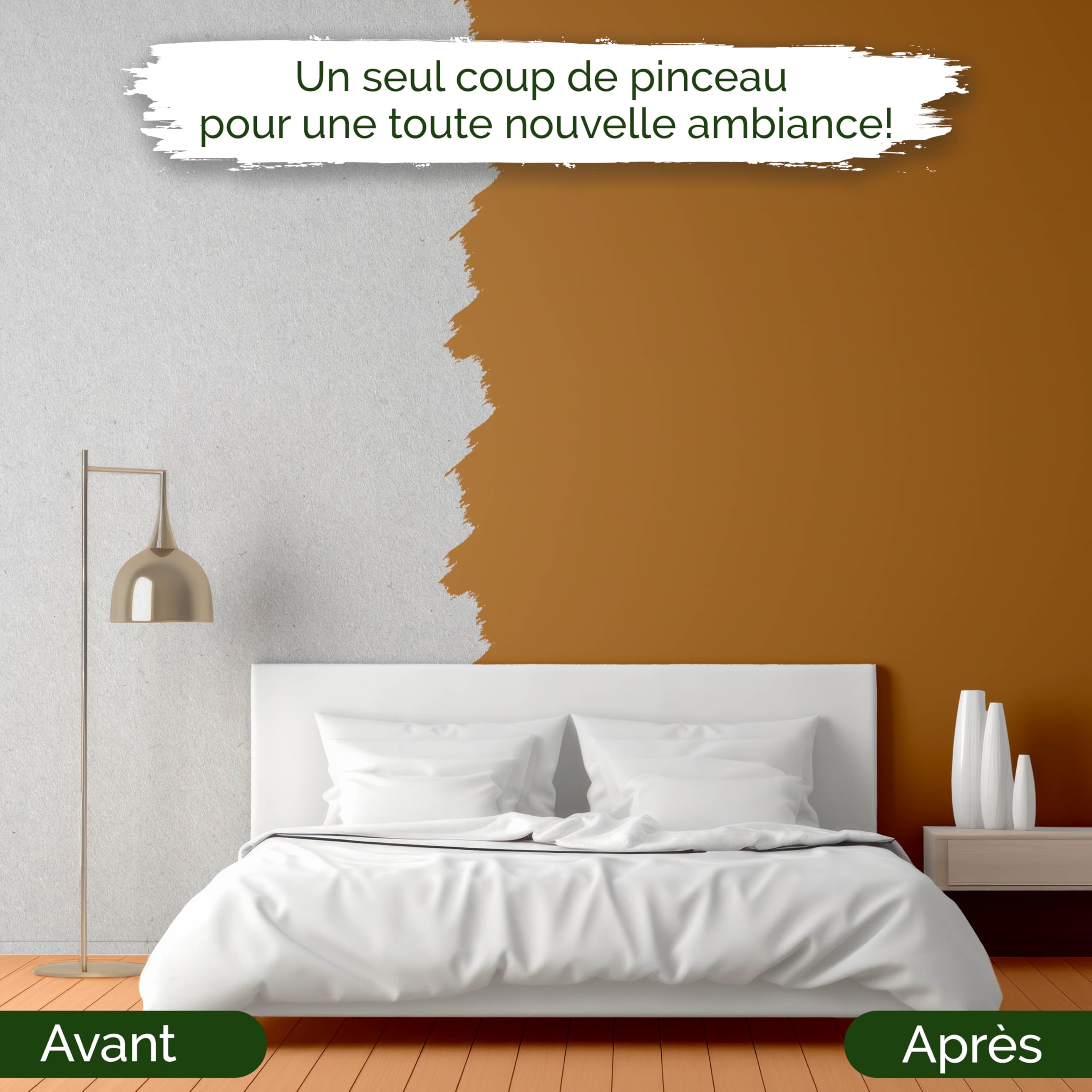 Peinture murale orange pour intérieur - 5 litres et classe d'opacité 1, sans traces, anti-gouttes et écologique, sans COV - (Salted Caramel)