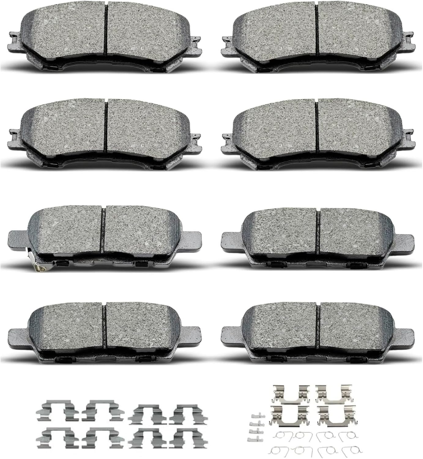 D1415 D1737 8pcs Ceramic Front Rear Brake Pads Set With Clips Fit For 2014 2015 2016 2017 2018 2019 Nissan Rogue,For 2017 2018 2019 Nissan Rogue Sport
