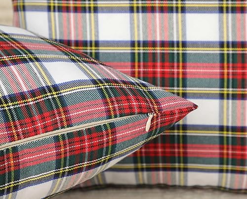 Miniatura 10 de 4TH Emotion - Juego de 2 fundas de cojín de tartán escocés de Navidad, de algodón, poliéster, para decoración del hogar, 18 x 18 pulgadas