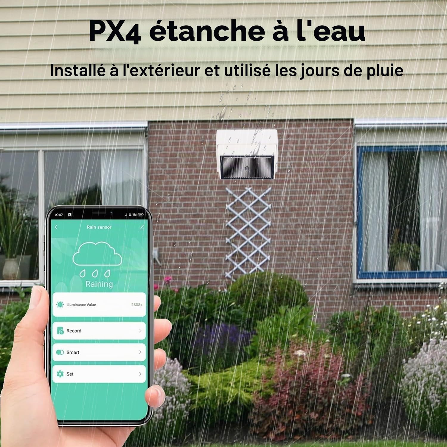 Capteur de Pluie Haozee Tuya Zigbee avec capteur de lumière, nécessite TUYA HUB, Prend en Charge Zigbee2mqtt Home Assistant, IPX4 étanche pour Une Utilisation en extérieur