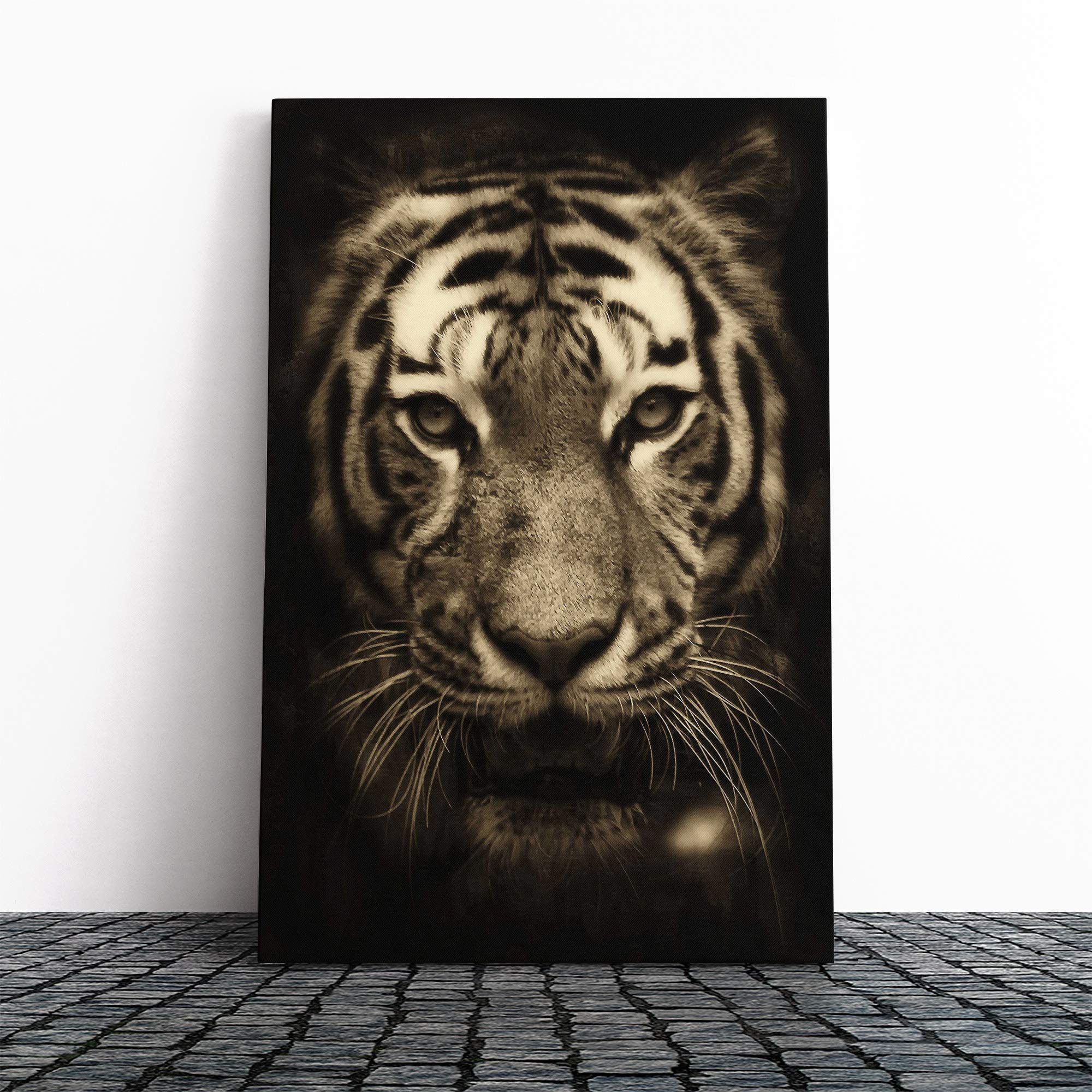Tiger (3) Canvas Print | Gallery Wrapped 30mm Frame Wall Art | 30x20 inches | Ready to Hang | Modern Animals Picture | Living Room Bedroom Lounge Office