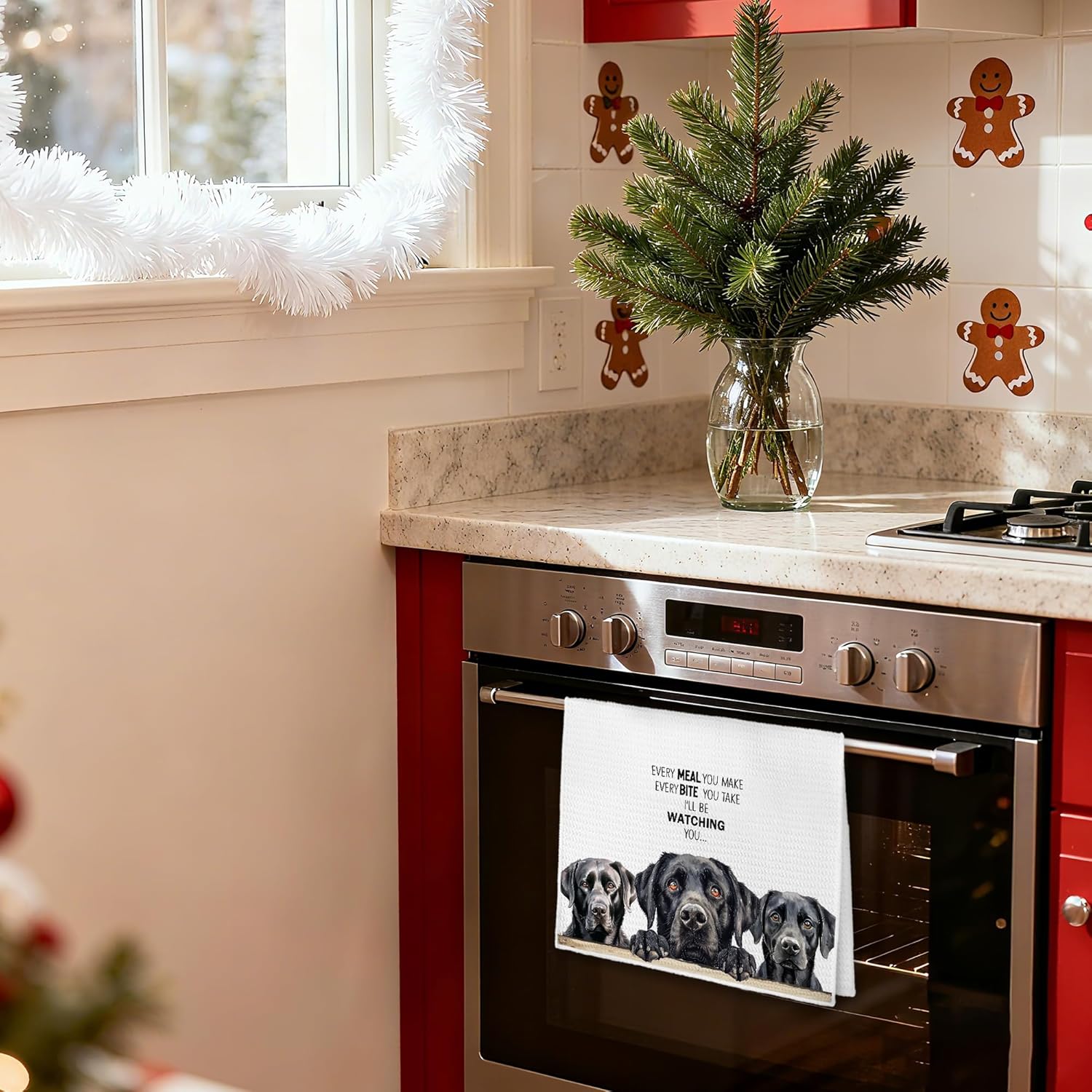 Funny Black Labrador Retriever Kitchen Towels, Black Lab Gifts, Gifts for Labrador Dog Lovers Decorative Dish Tea Towels for Kitchen, Every Meal You Make Dog Towel, 16x24 Inches - Image 2