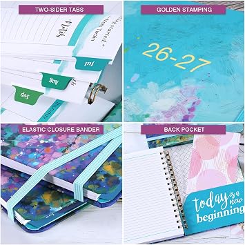 Planner 2026-2027 - Academic Planner 2026-2027, Jul 2026 - Jun 2027, 2026 2027 Planners Weekly and Monthly, 6.3 x 8.4, 26-27 Calendar Planners with Hardcover, Colorful Tabs, Pocket - Oil Painting