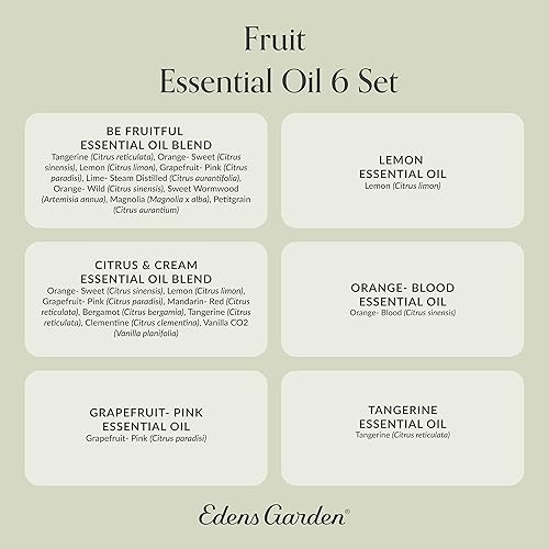 Miniatura 9 de Edens Garden Juego de 6 aceites esenciales de frutas, el mejor kit de aromaterapia 100% puro de cítricos frutales (para difusión y uso terapéutico),