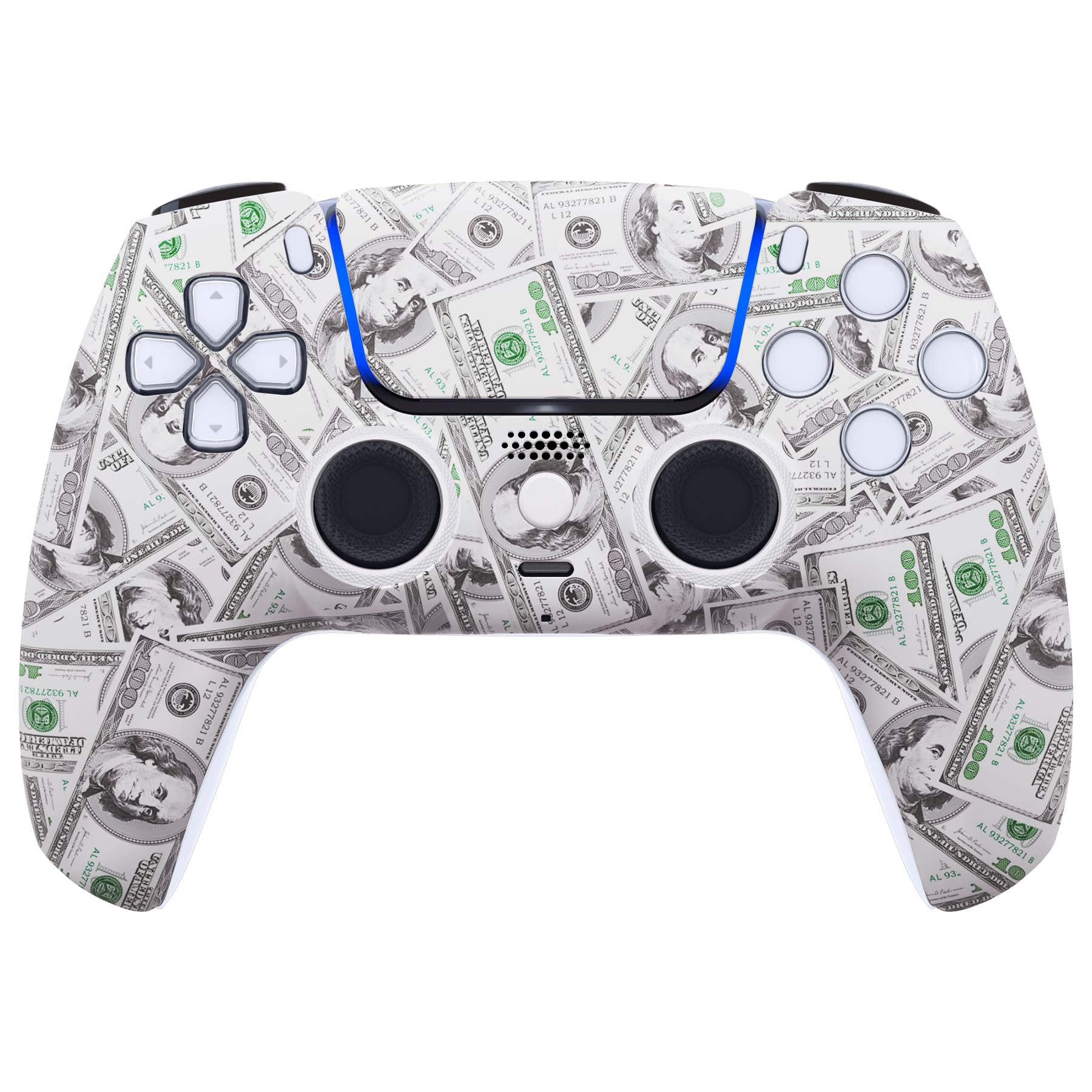 eXtremeRate Luna Cover Ricambio per ps5 Controller,Custodia Copertura Frontale Scocca Shell Ridisegnato&Touchpad&Anelli Compatibile con ps5 Joystick BDM 010/020/030/040/050-Soldi